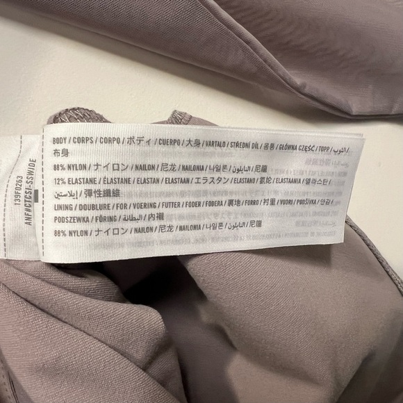 Abercrombie & Fitch Square Neck Mesh Long Sleeve Bodysuit Gray - Picture 4 of 5